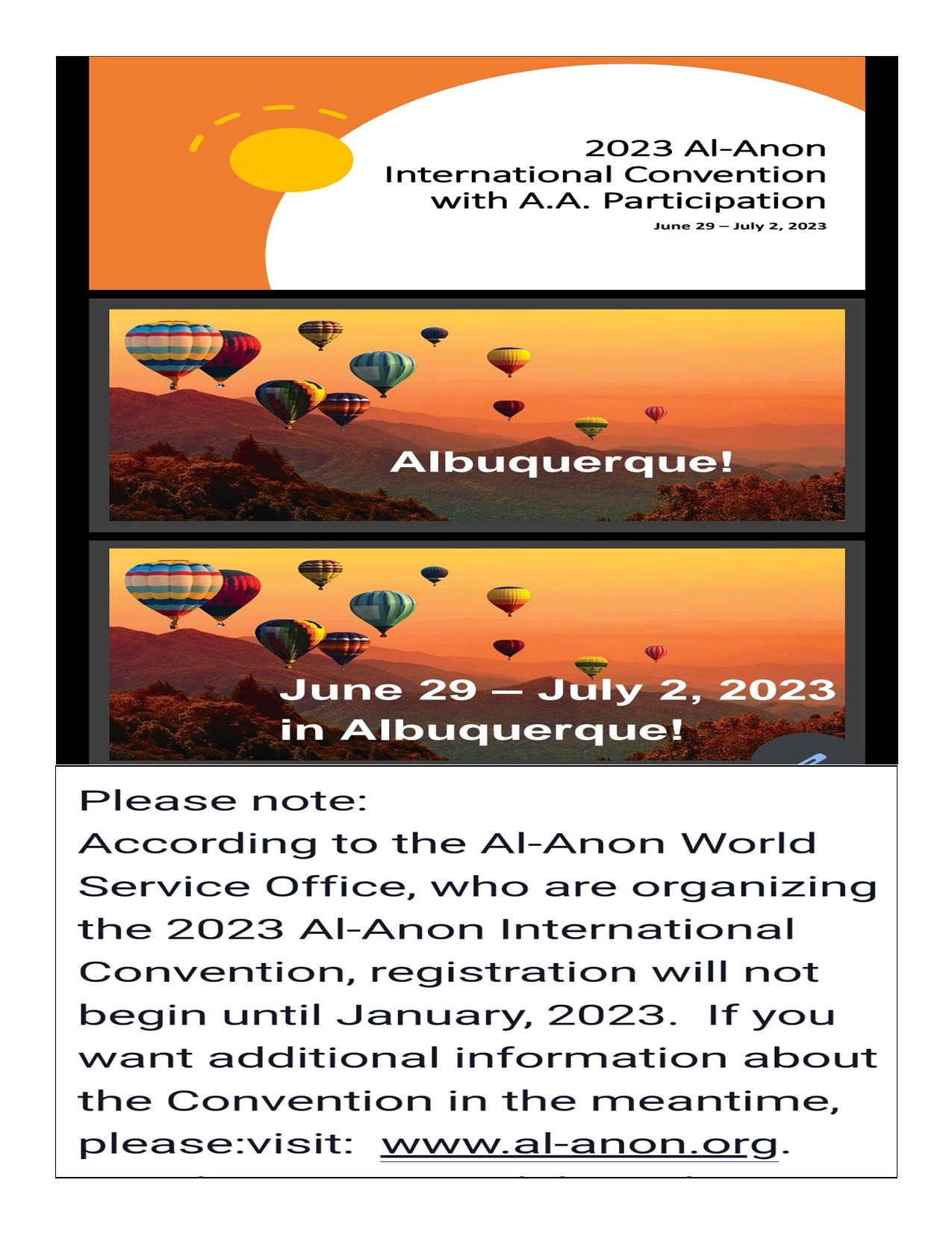2023 AlAnon International Convention with A.A. Participation